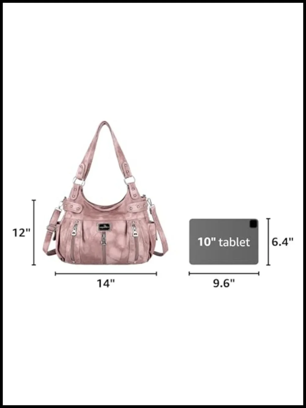 Washed Faux Leather Crossbody Hobo Satchel Shoulder Handbag Tote Purse
